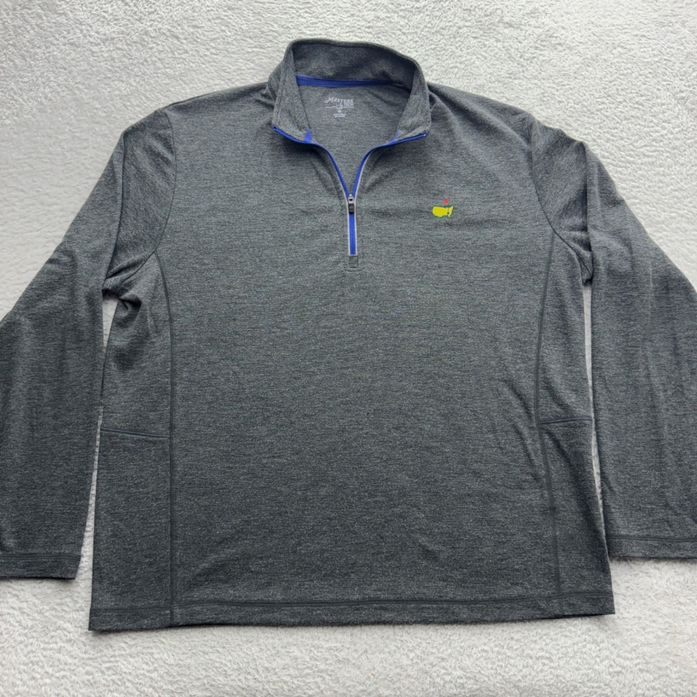 Masters Tech Mens Quarter Zip Pullover Gray Blue MT7300-006 Size M